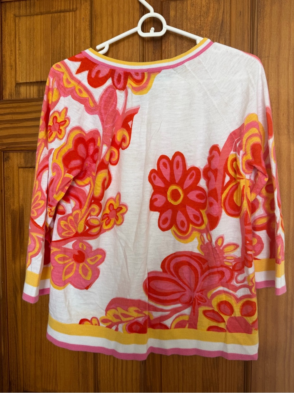 Talbots Floral V-Neck pullover Sweater - Picture 5 of 9